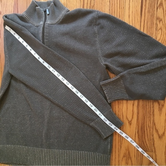 Structure Mens Pull Over Half Zip Grey Brown Sweater - Picture 12 of 15